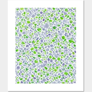 white and light green pattern Posters and Art